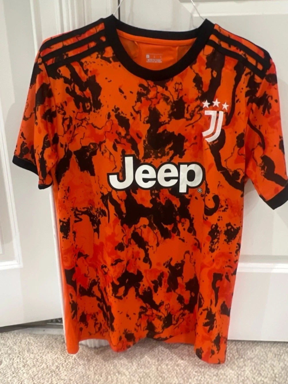 adidas Orange and Black Juventus Jeep Soccer Jersey